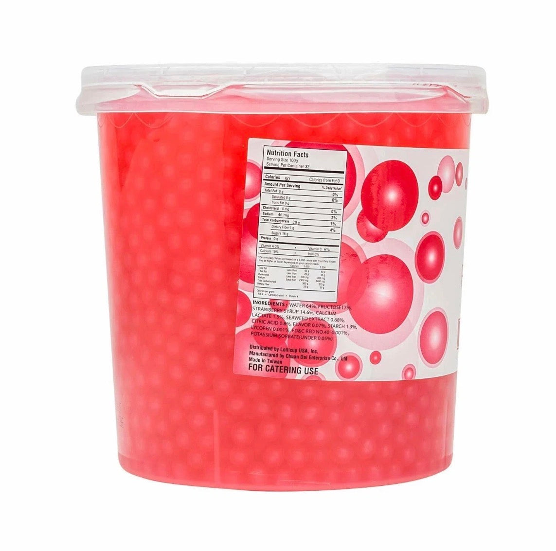 Tea Zone Strawberry Popping Pearls/Popping Boba(B2053, 7lbs) for Boba Tea