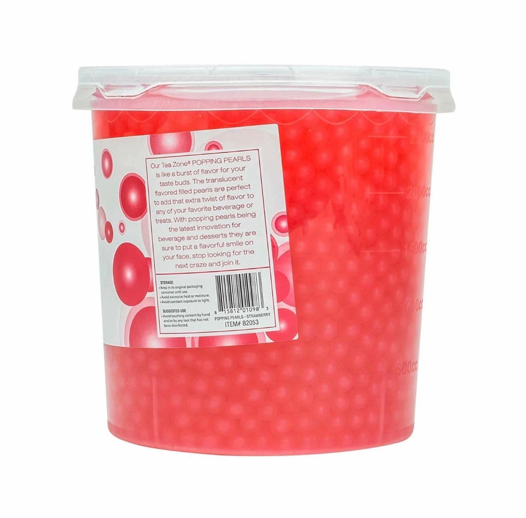 Tea Zone Strawberry Popping Pearls/Popping Boba(B2053, 7lbs) for Boba Tea